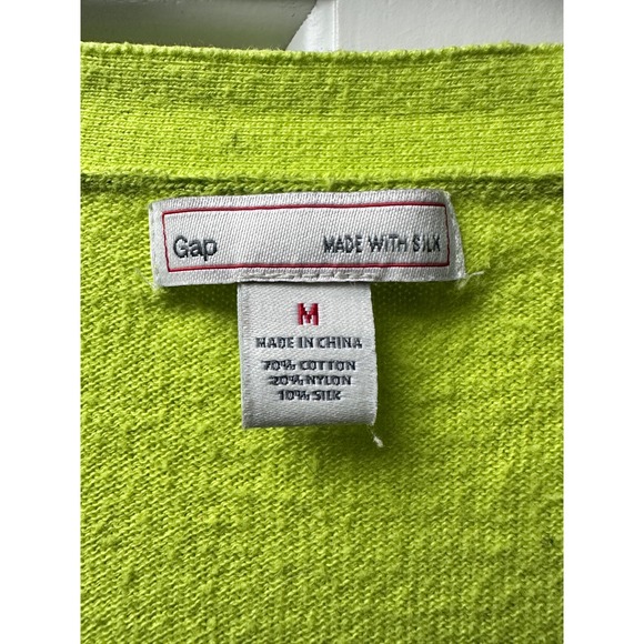 Gap Green Thumb V-Neck Button Cardigan Sweater Medium - Picture 2 of 6